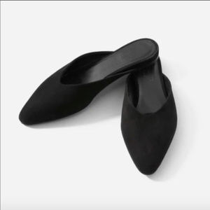 Everlane Black Suede V Mules size 8.5